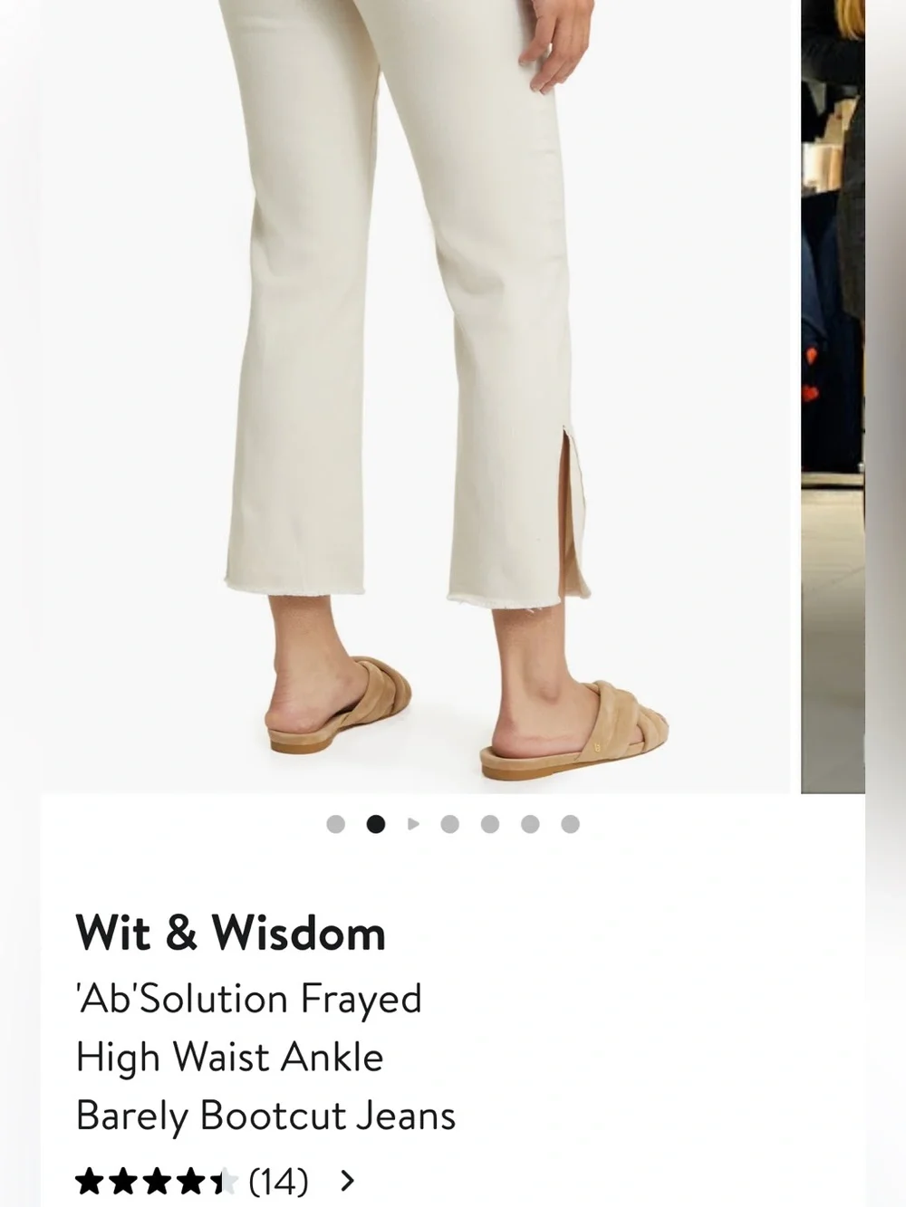 Wit & Wisdom Ab’ Solution Frayed Ankle Bootcut Jeans Size 28